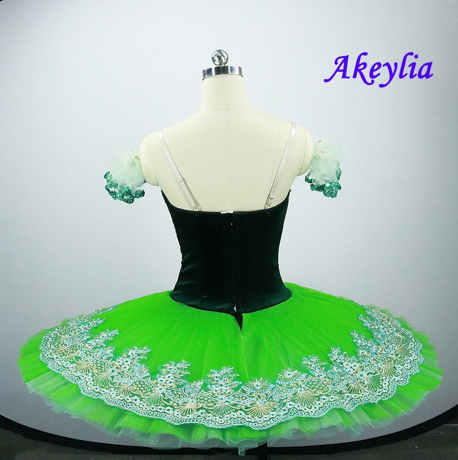 Velvet Esmeralda Professional Ballet Tutu Girls Adult Green Pancake Peformance Tutus Sugar plum fairy Dress Costumes Kid | Тематическая