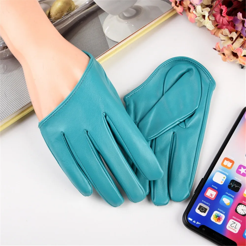 

Sexy Fashion Women's Faux Leather Half Five Finger Half Palm Party Gloves Fashion Genuine Leather Half Palm Gloves Black Gloves