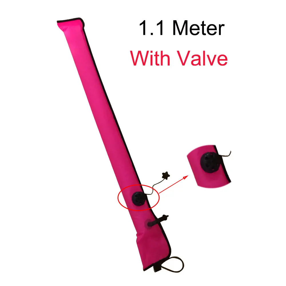1.1M Pink with Valve 1,1 м-1,8 м закрытый Дайвинг поверхность маркерный буй SMB дрейф дайвинг восходящая сигнальная трубка безопасная колбаса Для Сноркелинга - Цвет: 1.1M Pink with Valve