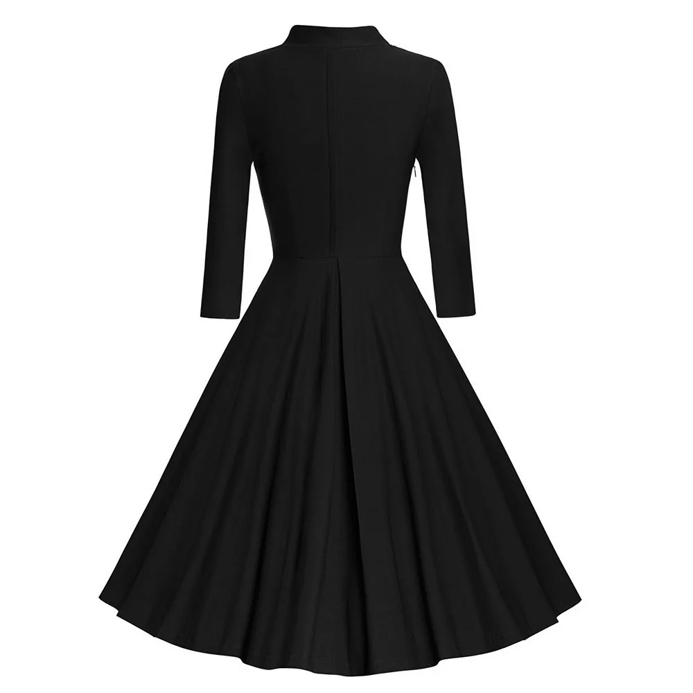Осеннее платье в стиле Хепберн 50 60 х годов элегантное женское ретро с длинным