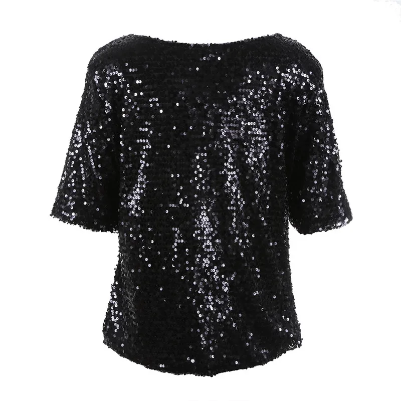 Футболка женская с длинным рукавом модная свободная Блестящая футболка