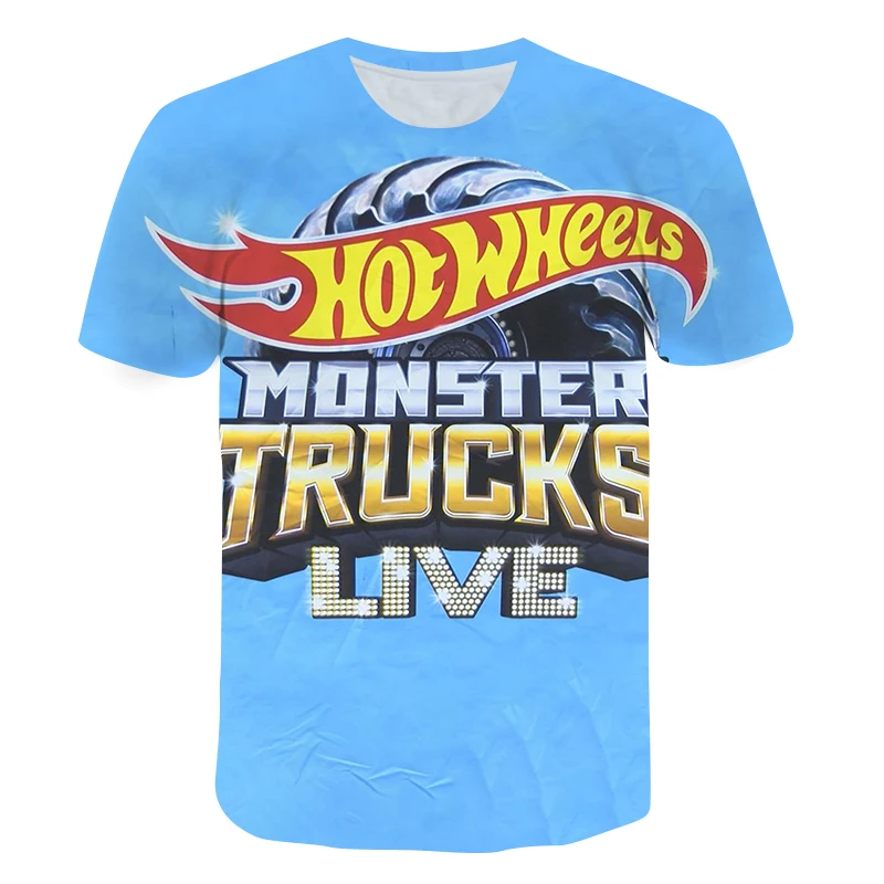 

3D Pattern Supercar tshirt Clothing For Girls Summer New O-neck Clothes Child Boys Short-Sleeved Tops Streetwear Kids