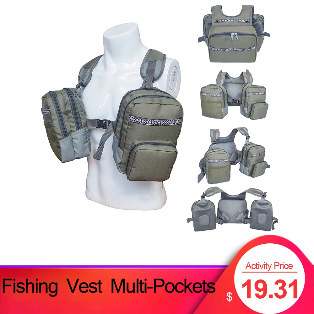 Рыболовный жилет с несколькими карманами для рыбалки отдыха на открытом воздухе
