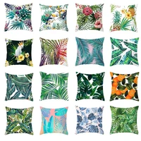 cushion cover peach skin decorative pillowcases tropical plants printed throw pillows covers for sofa bed home decor 4545cmpc