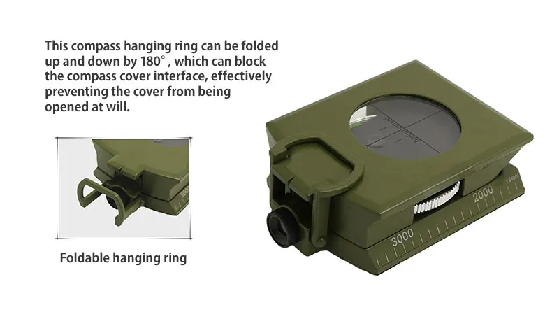 Многофункциональный армейский зеленый компас для использования на открытом