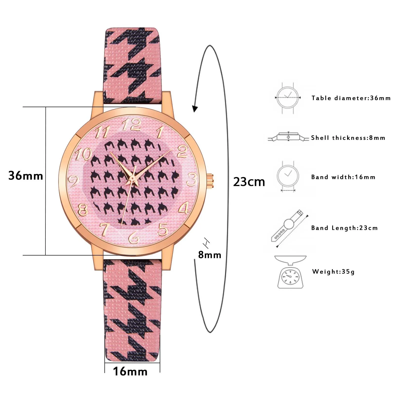 

Ladies Quartz Watch Fashion Temperament Women Watches Printed Leather Band Strap Wristwatch relojes para mujer zegarek damski