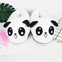 panda slippers for women cute home shoes big fluffy slippers girls winter warm shoes furry slippers unisex indoor room slippers