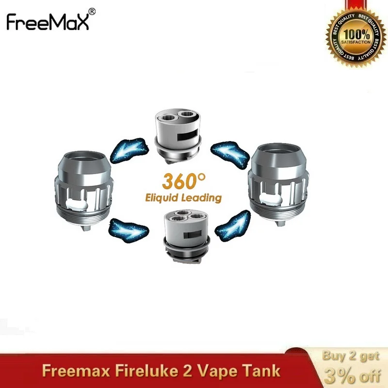 Оригинальный Freemax Fireluke 2 Subohm бак 5 мл Vape атомайзер с TX1 TX2 сетчатой катушкой Slide-to-open