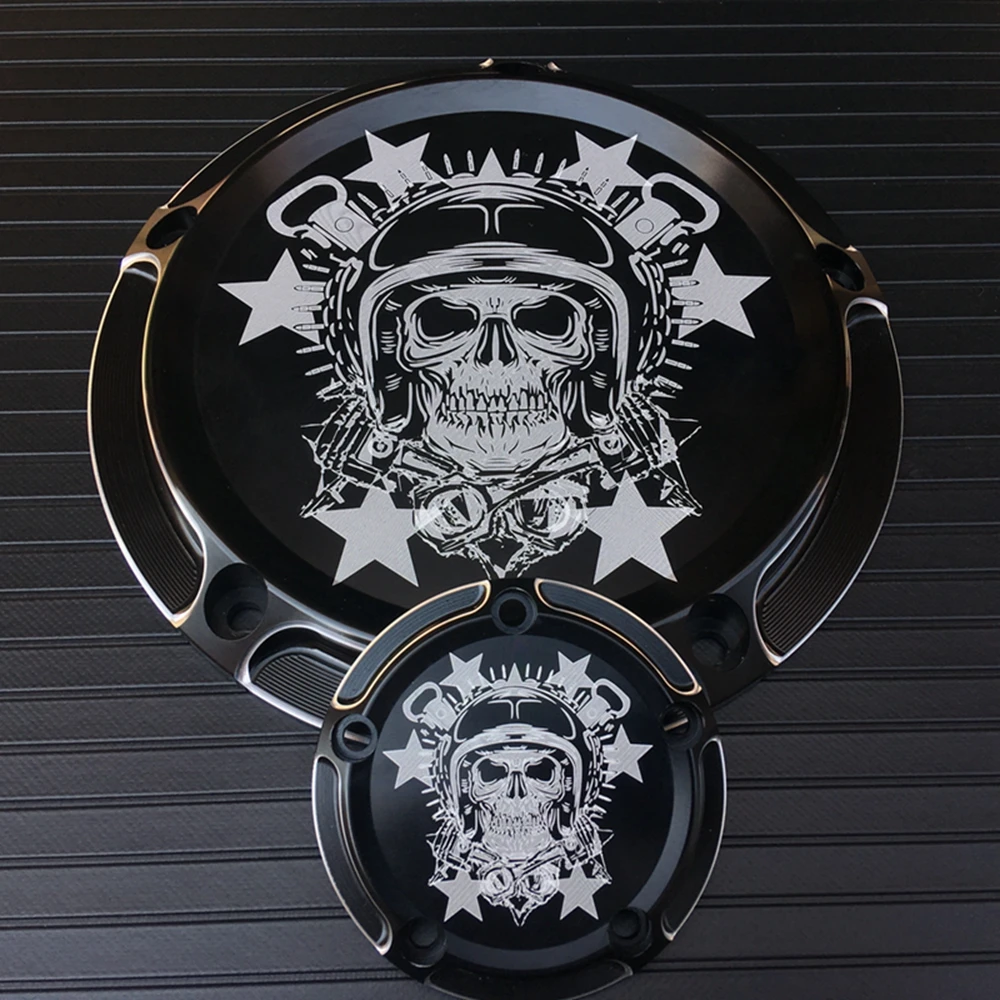 Крышка двигателя контрастные CNC Дерби таймер для Harley Touring Electra Glide Road King Dyna Softail