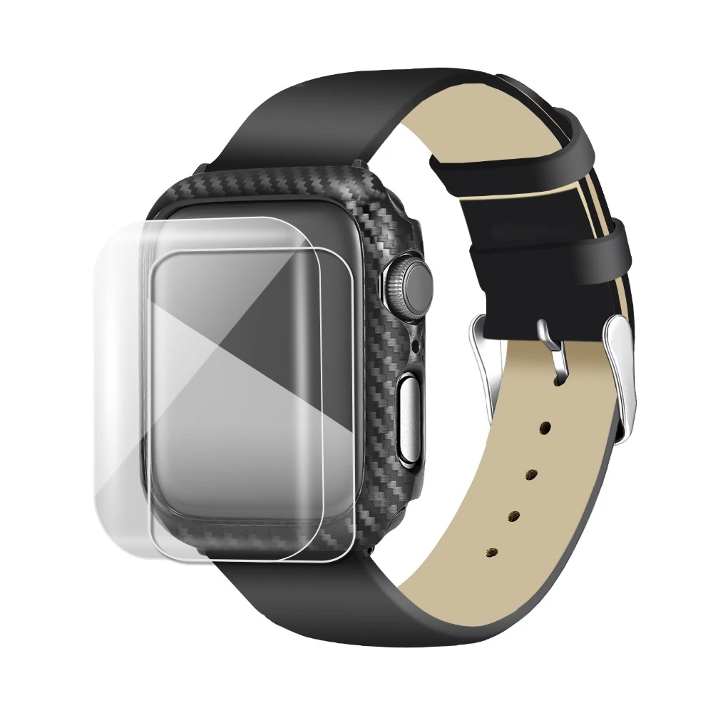 Чехол + Защитная пленка для apple watch 44 мм 40 круглый защитный чехол iwatch 6 5 4 из HD стекла