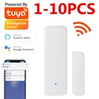 Смарт-WiFi датчик для двери Tuya 1-10 шт., детекторы открытиязакрытия дверей, Wi-Fi, уведомления через приложение, оповещение, сигнал тревоги, поддержка Alexa Google Home