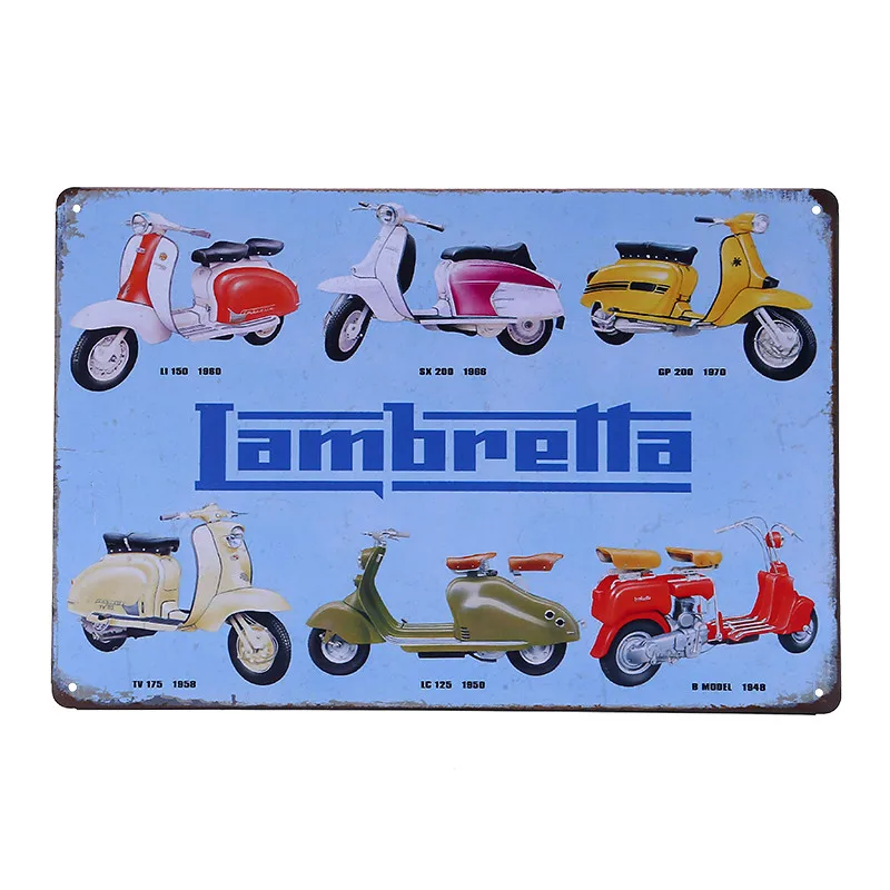 VESPA LEN'1 DES VENTES винтажные металлические оловянные знаки Ретро Оловянная пластина знак украшение стены для бара Размер: 20*30 см - Цвет: Красный