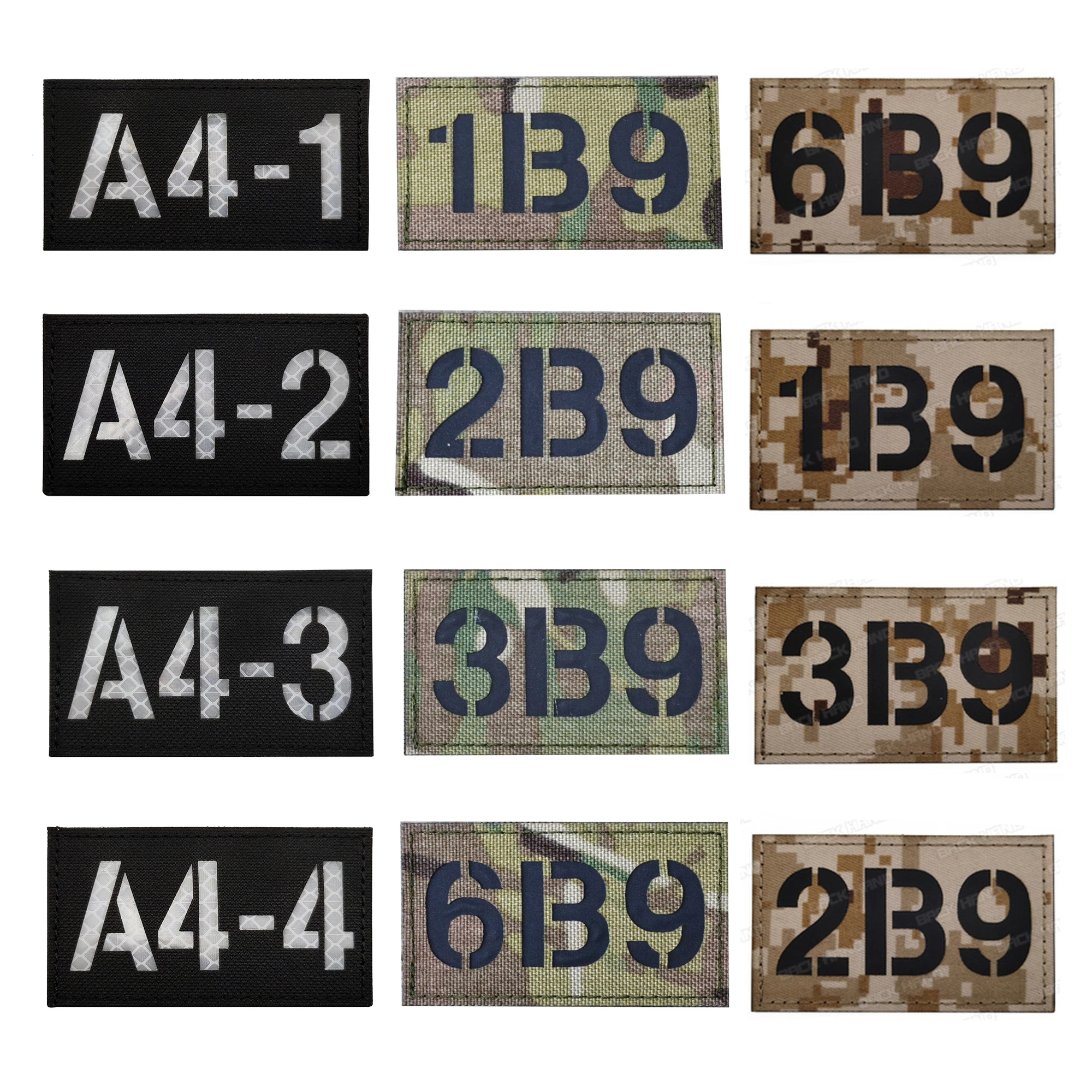 1B9/2B9/3B9/6B9 Тактические Военные патчи Светоотражающие A4-1 A4-2 A4-3 A4-4 знак вызова