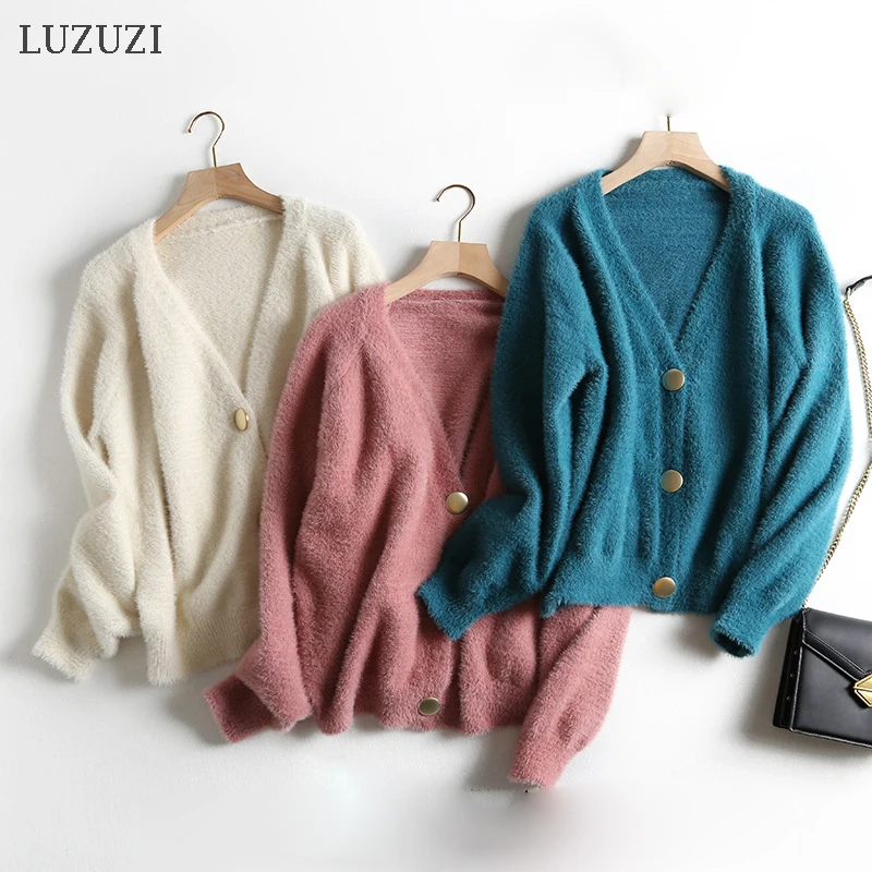 Женский кашемировый кардиган на пуговицах с V-образным вырезом |