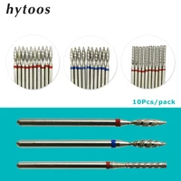 hytoos 10pcs tornado flame nail drill bits diamond cutters for manicure cuticle clean burr diamond mill nails accessories tool