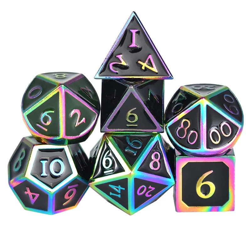 

7Pcs Mini Polyhedral Metal Dice Set Solid for Role Playing Game Dice Set