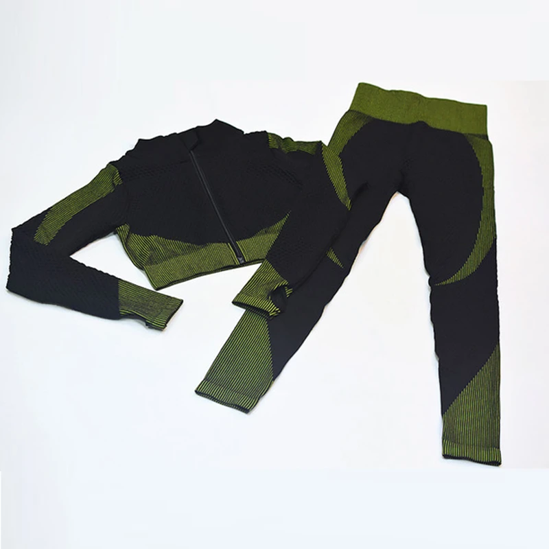 Комплект спортивный женский бесшовный из бюстгальтера и штанов для йоги | Спорт