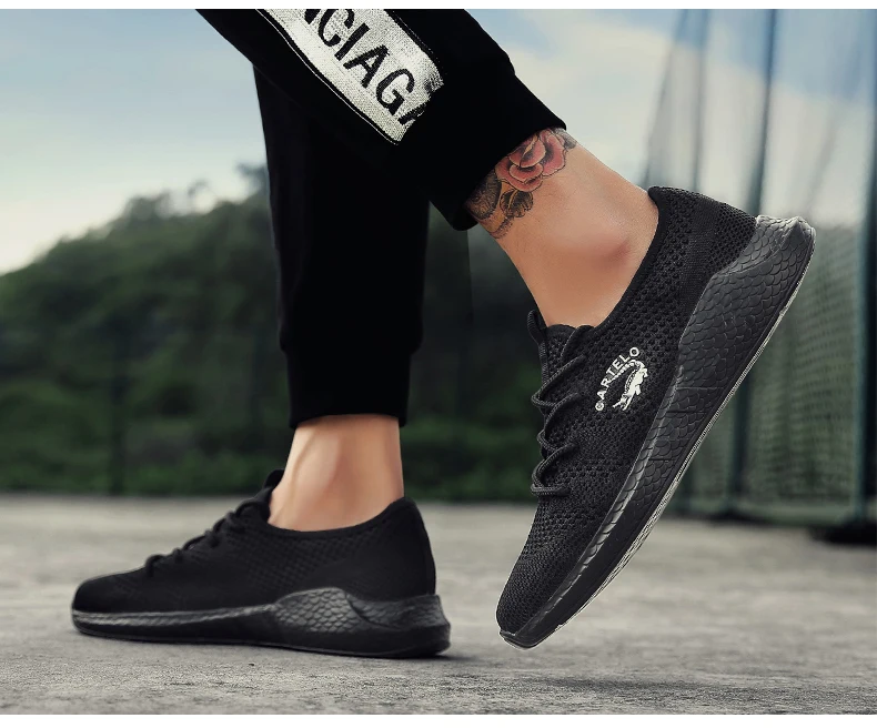 CARTELO men's shoes fashion trend simple and light comfortable shoes breathable flying woven Korean sports casual shoes men