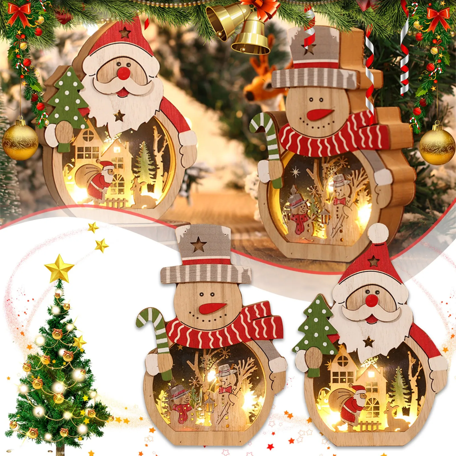 

Рождественское украшение, мини-гирлянда, подвеска, украшение на елку, рождественские Украшения, 2022 Новогодние Украшения