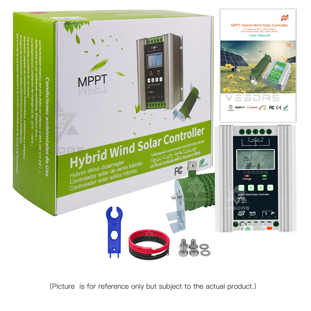 1400 Вт Контроллер заряда солнечной батареи MPPT Гибридный ветровой солнечный PV