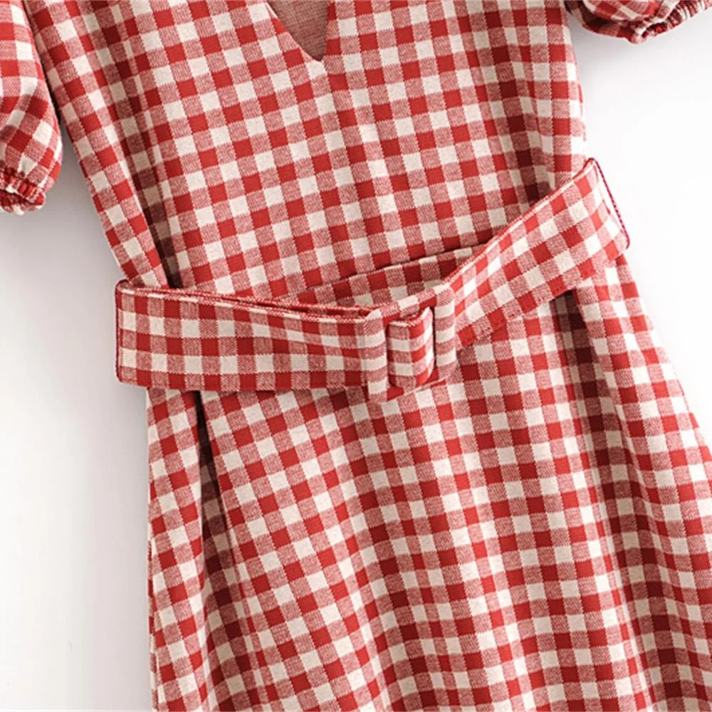 Женское вязаное платье с V образным вырезом и коротким рукавом|Женские платья| |