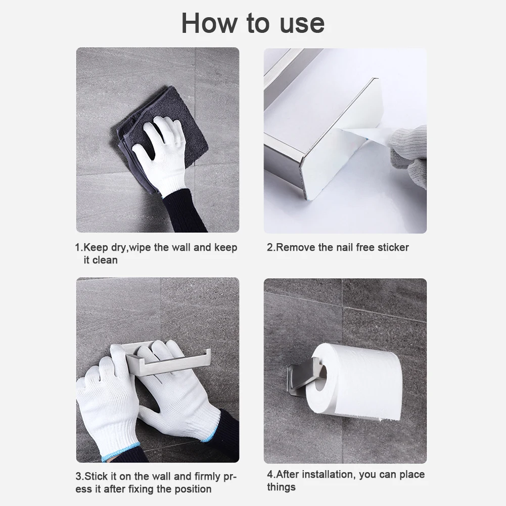 

Stainless Steel Metal Wall Mount Tissue Roll Hook Toilet Paper Holder Bathroom Storage Rack Bathroom Tissue Towel Rack Holders