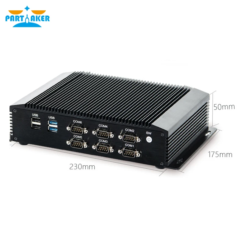 Промышленный мини ПК intel core i5 4200U i7 4500U 4650U с 6COM RS232 RS422 RS485 HDMI VGA GPIO LPT порты для
