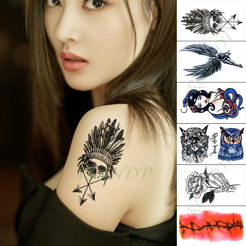 Водостойкая Временная тату наклейка сексуальная девушка поддельные татуировки