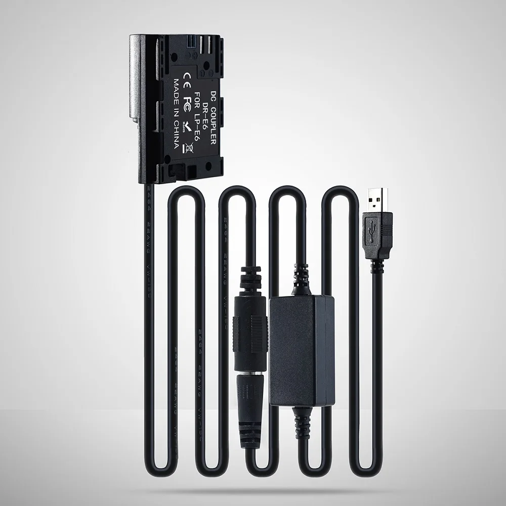 USB 5 В муляж аккумулятора и кабель для подключения внешнего источника питания Canon