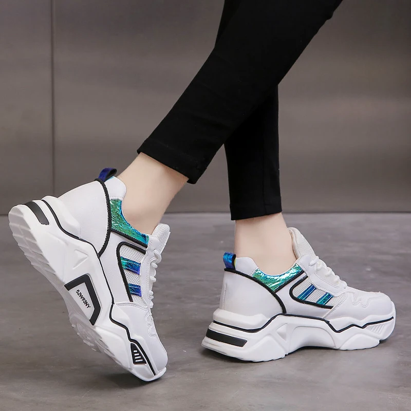 Уличная женская обувь для бега легкая дышащая кружевная кроссовки Нескользящая