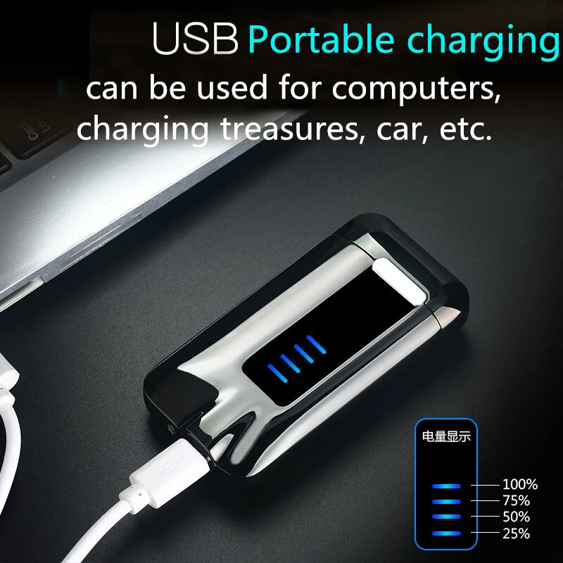 С сенсорной панелью двухрядная дуговая Зажигалка Батарея Дисплей электрическая