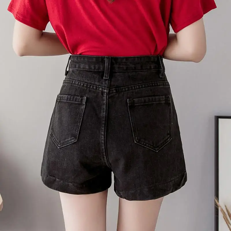 Женские джинсовые шорты трапециевидные с высокой талией однобортные Y103 лето 2020 |