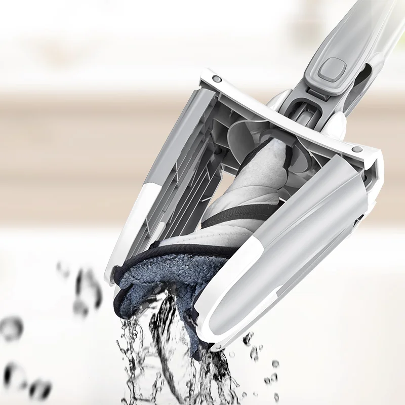 Швабра для мытья пола с 3 сменными тканевыми насадками плоская швабра отжимом на