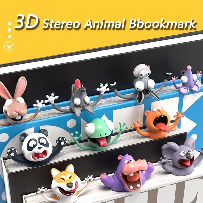 

Новинка 2020, Закладка, 3D мультяшный маркер, закладки для книг с животными, забавная ученическая и школьная канцелярия, подарок для детей, закл...