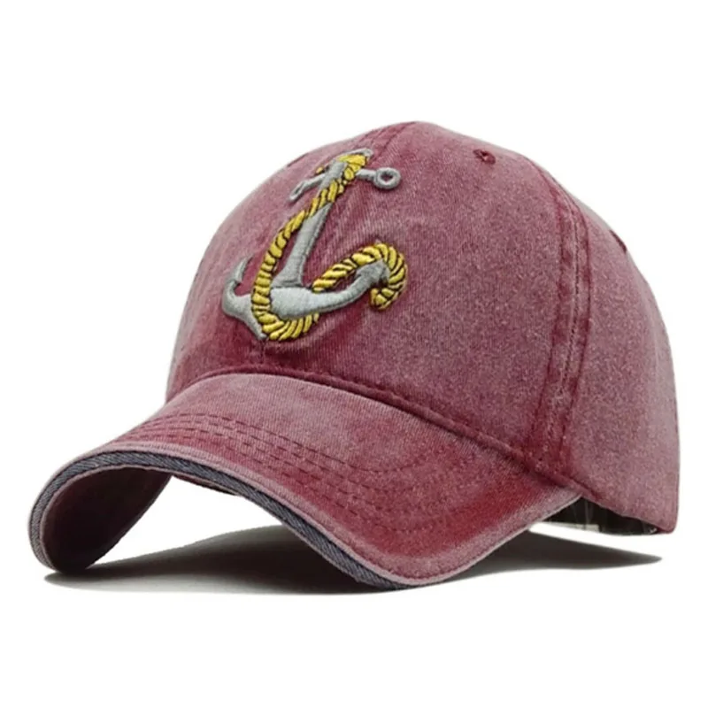 Промытая хлопковая Повседневная бейсбольная кепка якорь Snapback шляпа для мужчин и женщин Ретро хип хоп облегающая Кепка s бейсболка Hombre Bone - Цвет: 02