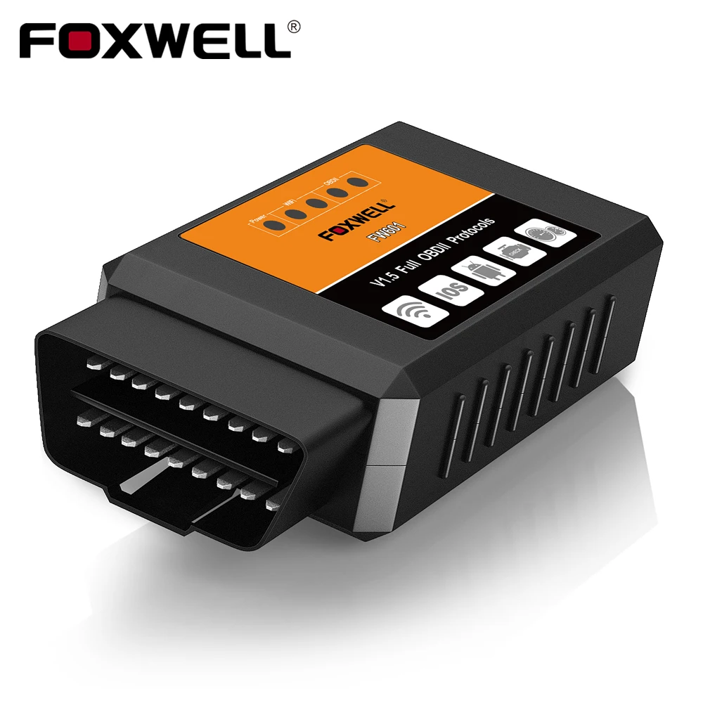 FOXWELL FW601 Универсальный OBD2 WI-FI ELM327 V 1,5 сканер для iPhone IOS АВТО OBDII сканирующий Инструмент OBD 2 код ридер V1.5 Wi-Fi ODB2