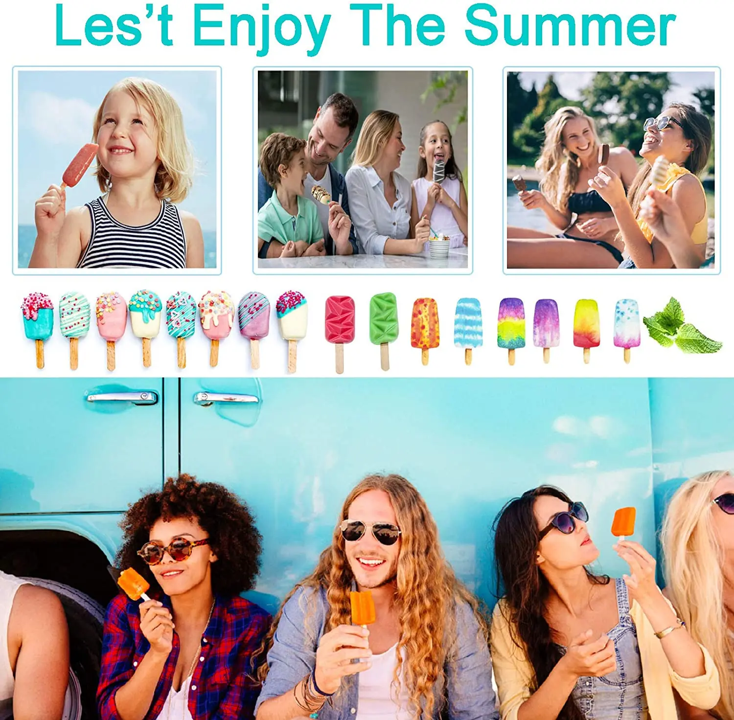 

4 Hole Silicone Ice Cream Mold Popsicle Molds DIY Homemade Ice Cream Popsicle Ice Pop Maker Mould Cakesicle Moulds