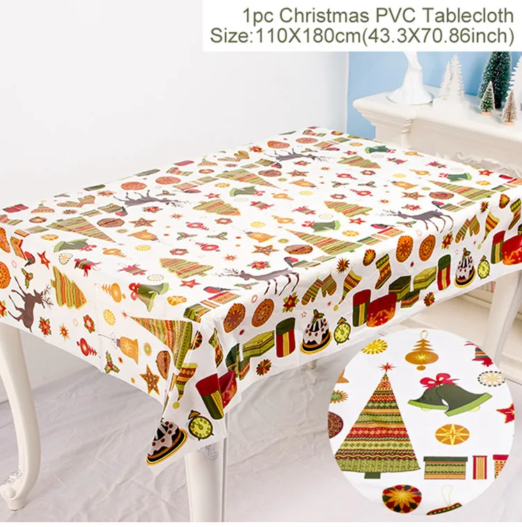 Table cover 4 1 шт. Рождественский чехол для ножки стула декор стола Noel Navidad Рождественское украшение для дома Рождественские подарки Рождество год - Цвет: Table cover 4