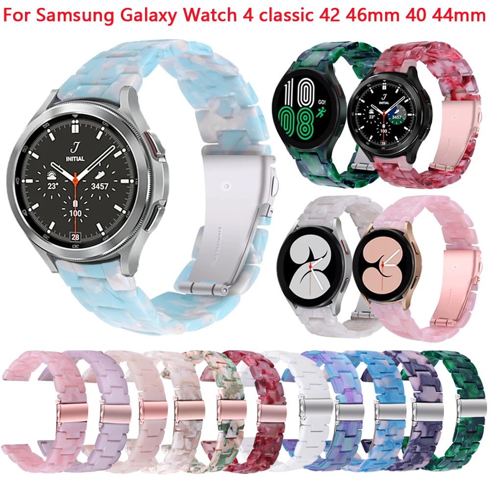 20mm Smartband Resin strap For Samsung Galaxy Watch4 40mm 44mm correa transparent woman Loop watchband Watch 4 classic 42mm 46mm