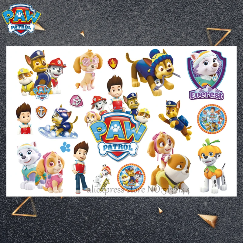 Paw Patrol Cartoon Temporary Tattoo Sticker For Boys Children Toys Tatoo Paper Paste Waterproof Party Kids Gift