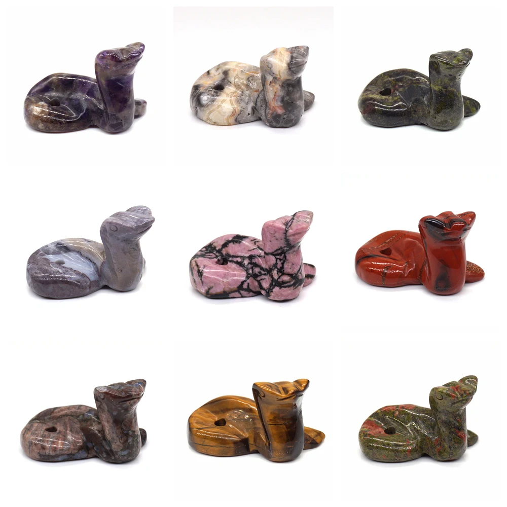 Статуэтка змеи из натурального камня 2 дюйма исцеляющий Кристалл Рейки аметист