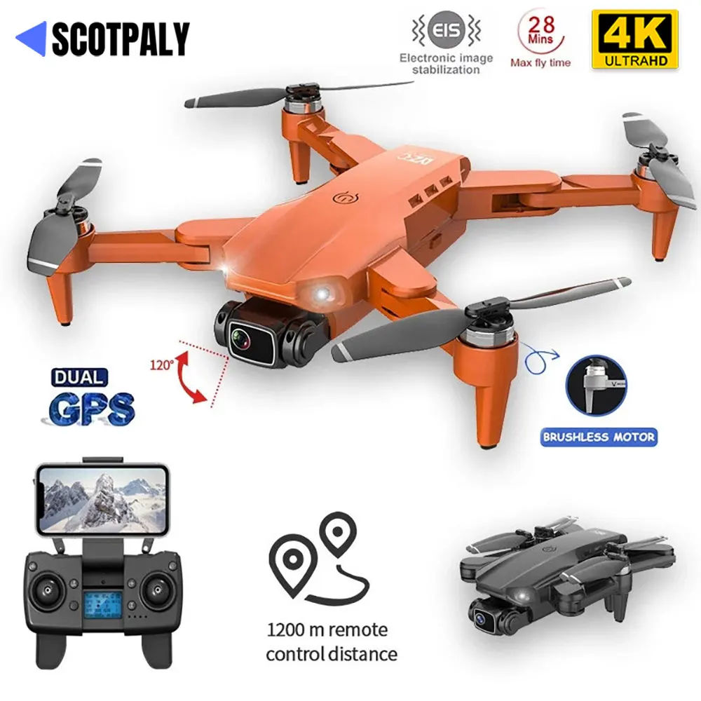 Профессиональный Дрон L900 Pro 5G GPS 4K с HD камерой Wi Fi FPV 28 мин. время полета бесщеточный