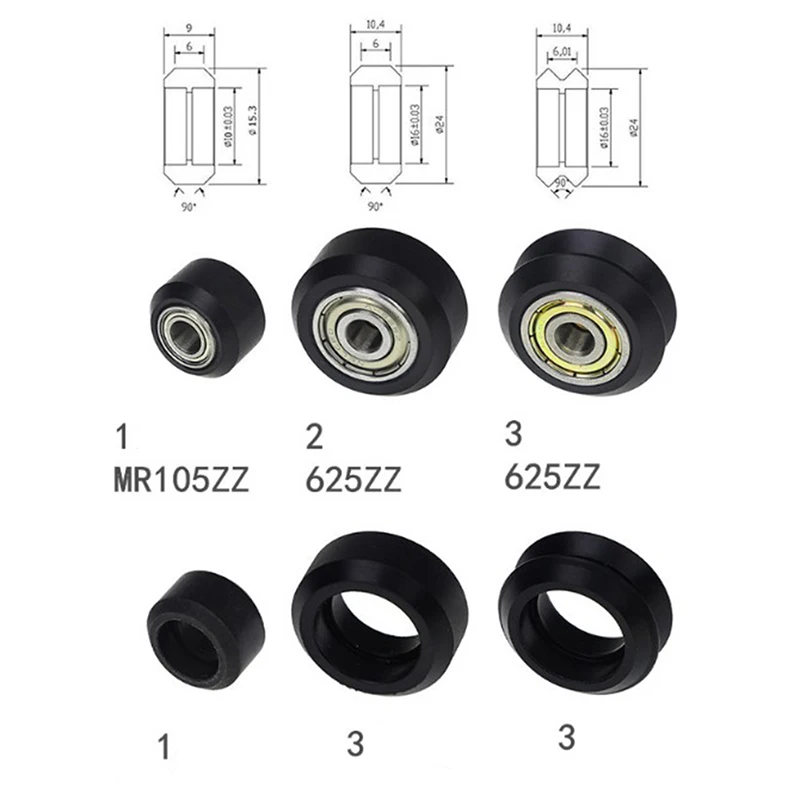 

5 шт CNC Openbuilds колеса, пластиковые POM круглые колеса perlin V-типа для V-слота