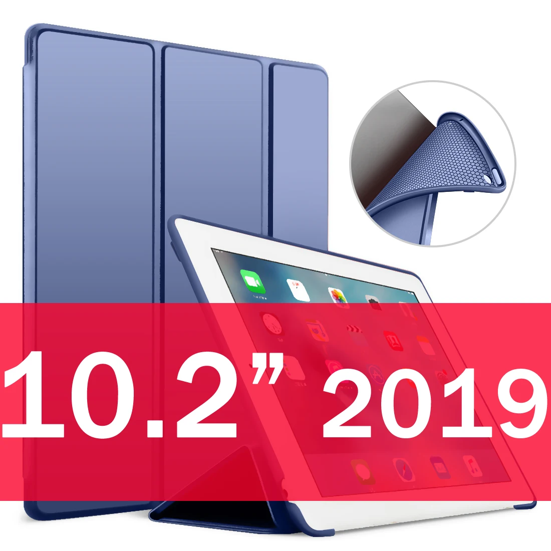 10.2 Dark blue Для iPad Air 2 Air 1 чехол 9,7 Funda силиконовый мягкий задний из искусственной кожи умный чехол для iPad 6го поколения Чехол 10," - Цвет: 10.2 Dark blue