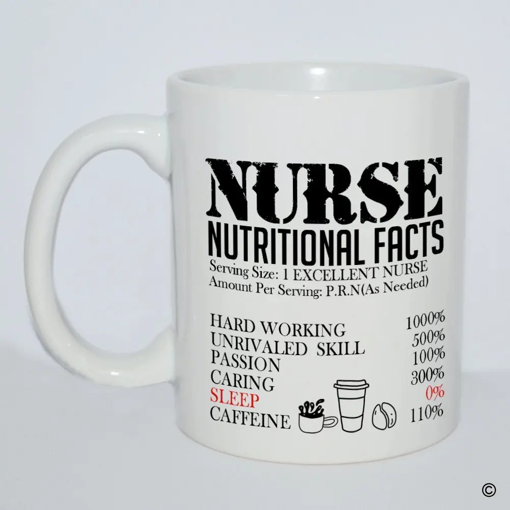 Забавная кружка для медсестер с питательными фактами-кофейная 11 унций | Дом и сад