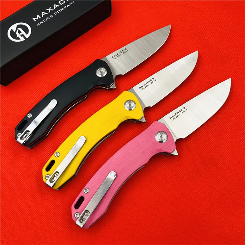 MAXACE balance-s складной нож G10 Ручка 14C27N стальной шлифовальный маленький складной нож открытый кемпинг рыболовный инструмент