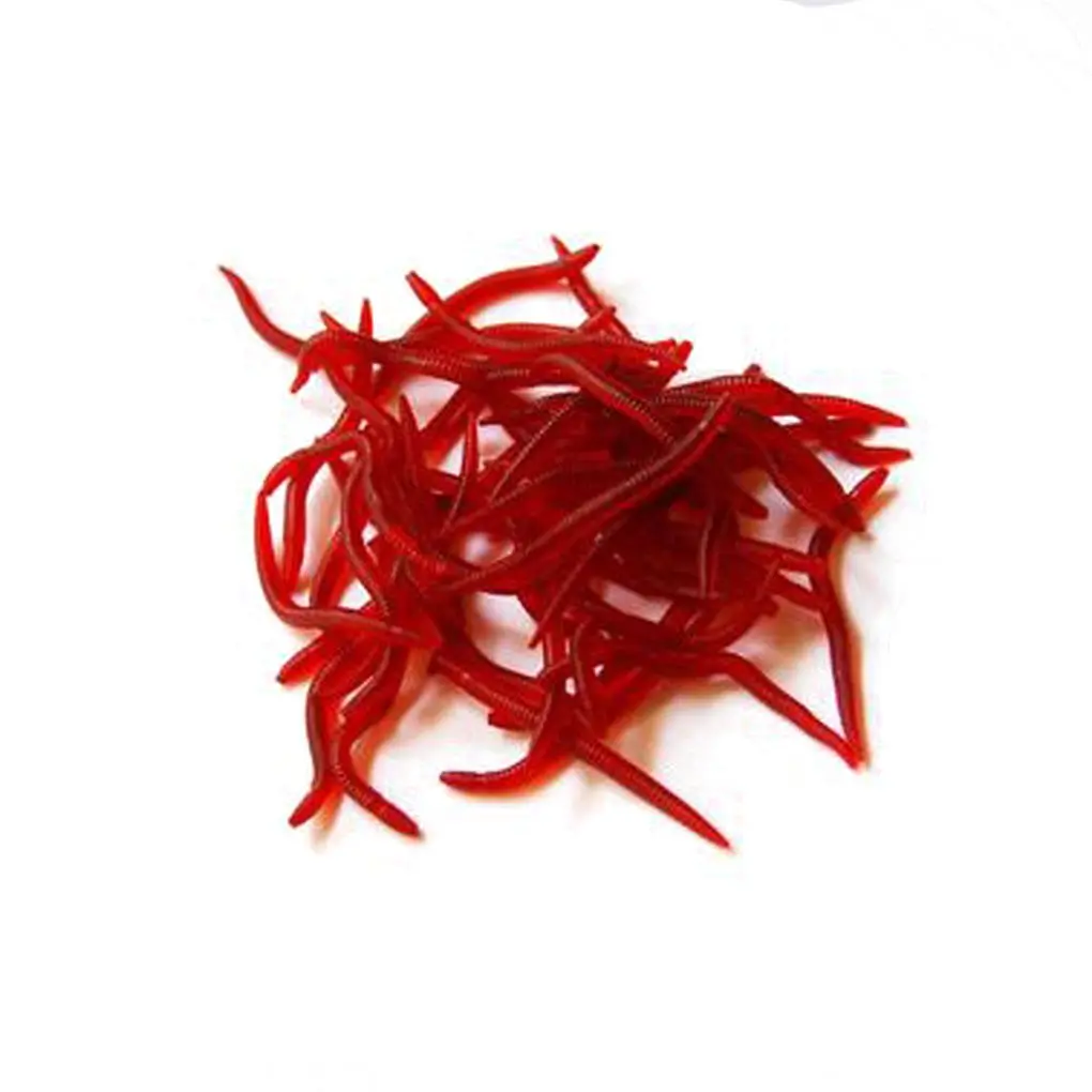 

50/100pcs 4.5cm Bloodworm Soft Lure Fish Bionic Baits PVC Earthworm red Worms Fish Baits Lures Fishy Smell silicone bait