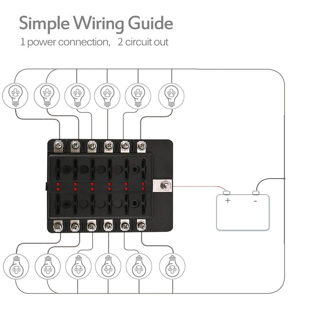 12 способов В 24 в автомобильный держатель блока предохранителей со светодиодной