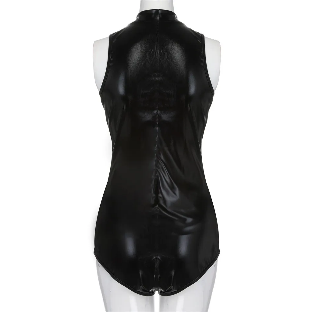 

M-4XL Pu Leather Zipper Bodysuit Tights Temptation Sexy Lingerie Intimate Women's Underwear Sexy Body Teddy Porn Exotic Costumes