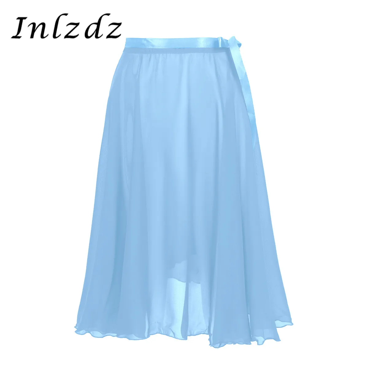 Women's Ballet Skirts Sheer Chiffon Wrap Over Scarf Skirt With Waist Tie Dance Adult Performance Costume | Тематическая одежда
